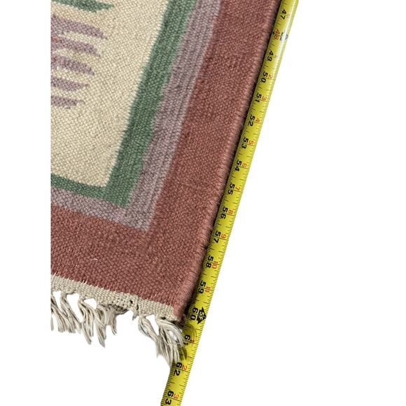 Handmade VTG Wool Rug Native Design Southwestern Hand Woven Art READ - Picture 9 of 10